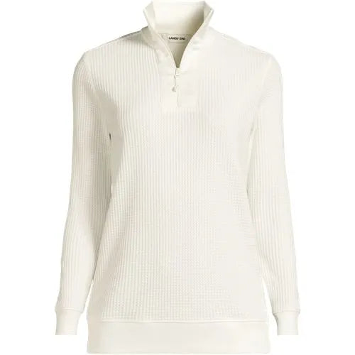 Women's Long Sleeve Waffle Quarter Zip Pullover