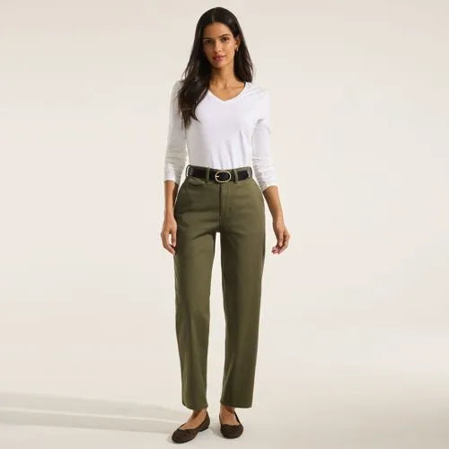 Women's Chino High Rise Rail Straight Leg Pants
