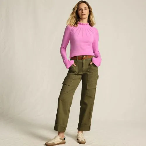 Women's Cotton Pointelle Turtleneck Sweater