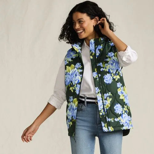 Women's Print FeatherFree Quilted Insulated Vest