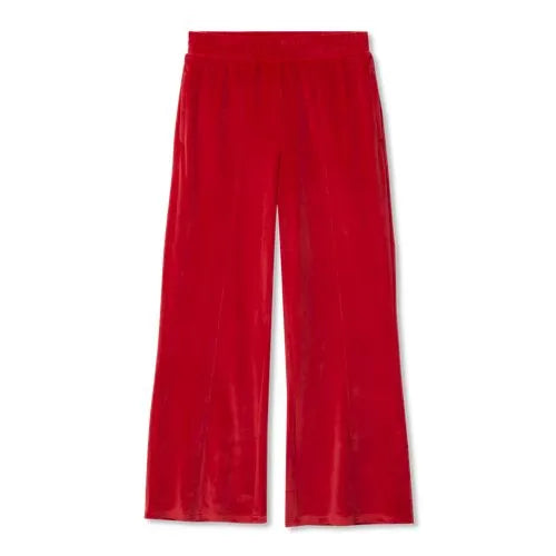 Girls Wide Leg Velour Pants