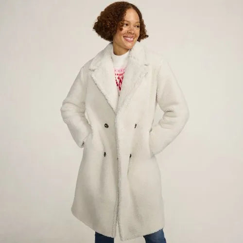 Women's Double Breasted Sherpa Fleece Coat