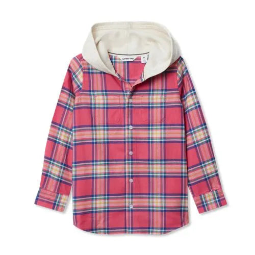Kids Long Sleeve Hooded Flannel