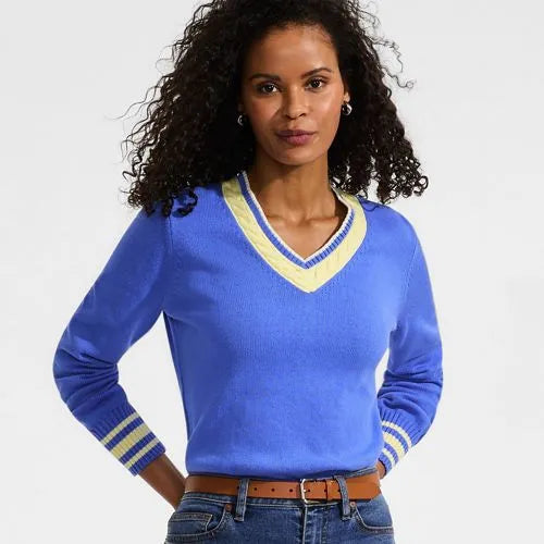 Women's Drifter Set in Sleeve Vneck Sweater