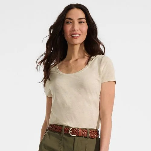 Women's Short Sleeve Lightweight Jersey Scoop Neck T-shirt
