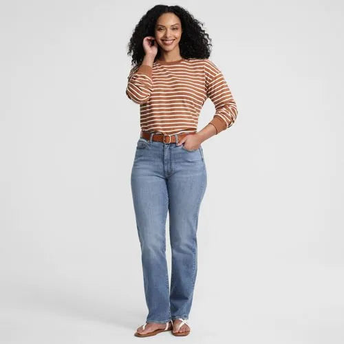 Women's Denim High Rise Straight Curvy Jeans