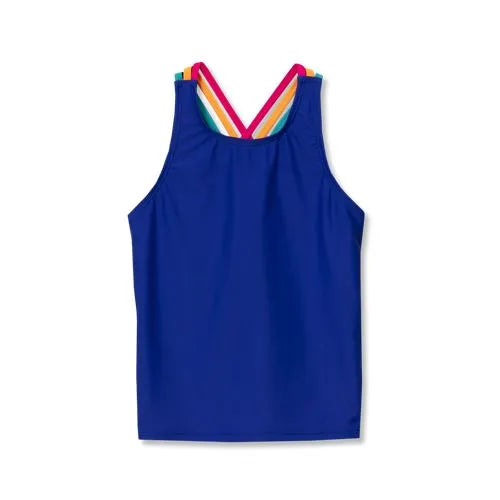 Girls Chlorine Resistant Strappy X-Back Tankini Top