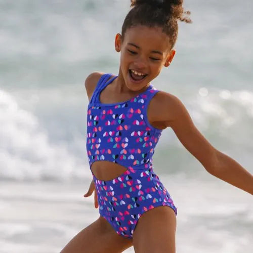 Girls Asymmetrical One Piece Swimsuit