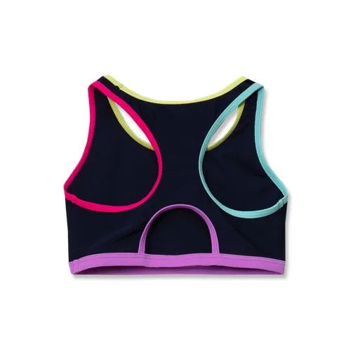 Girls Chlorine Resistant Contrast Racer Back Bikini Top
