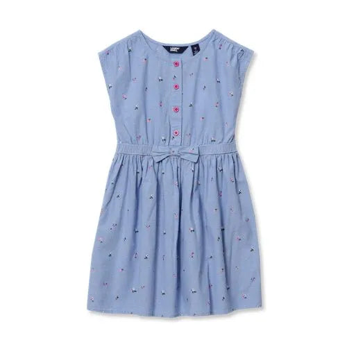 Girls Short Sleeve Lightweight Denim Dress