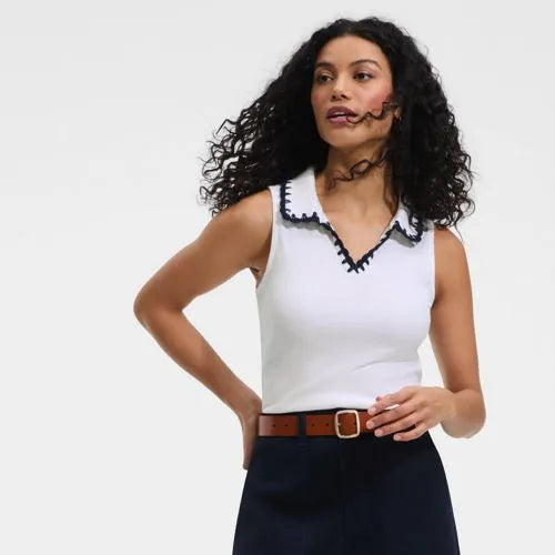 Women's Sleeveless Micro Rib Polo