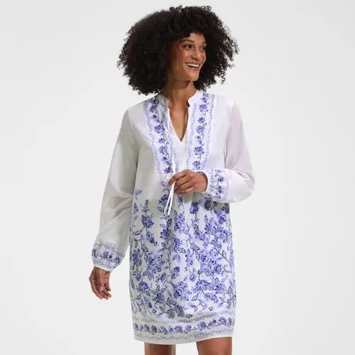 Women's Voile Tie Neck Dress