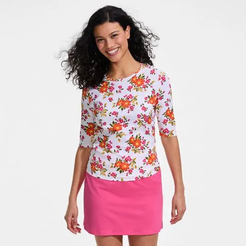 Women's SunShade UPF 50 Elbow Sleeve Rash Guard Swim Tee