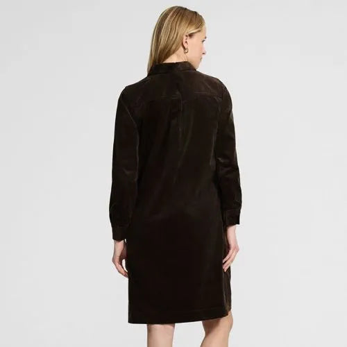 Women's Wide Wale Corduroy Popover Shirt Dress