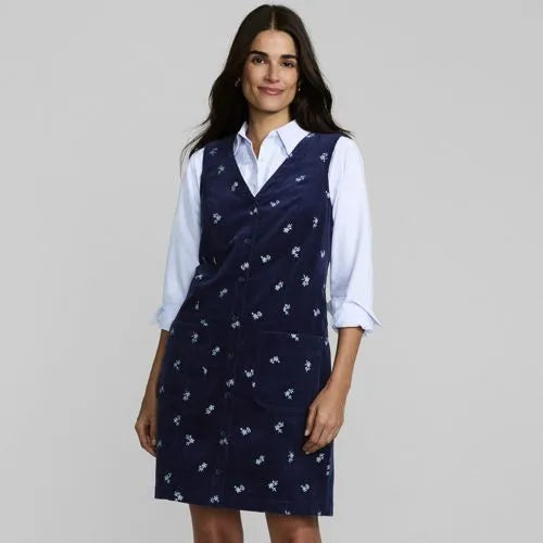 Women's Wide Wale Corduroy Shift Dress