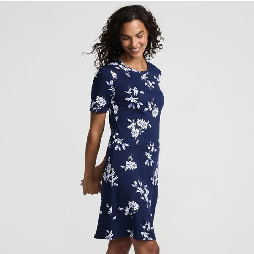 Women's Cotton Interlock Short Sleeve Knee Length Gown