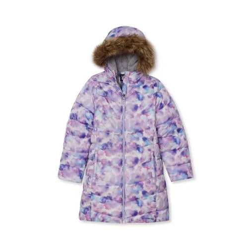 Girls Fleece Lined Printed Parka