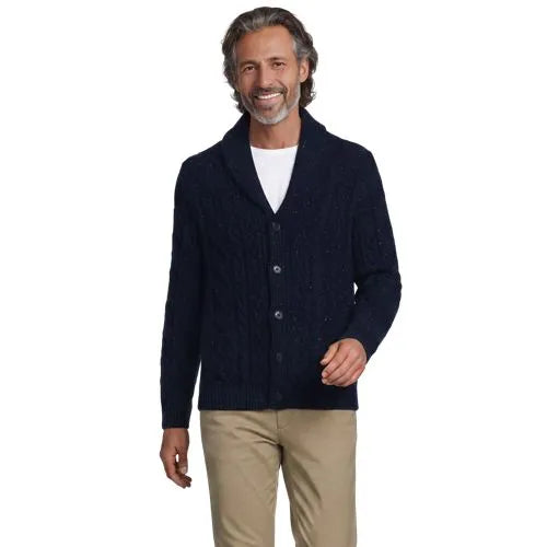 Men's Cotton Wool Aran Cable Cardigan