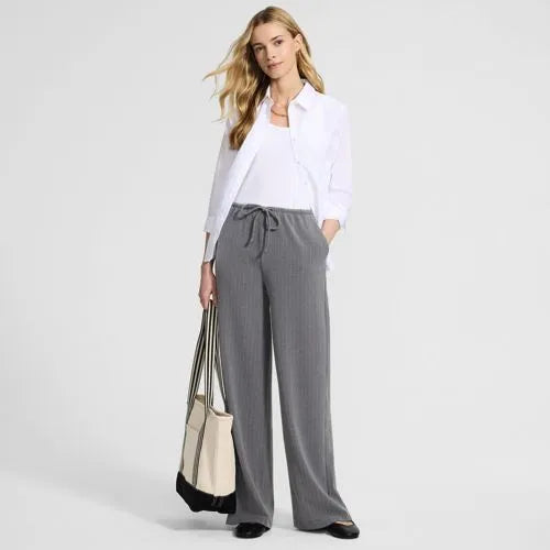Women's Washable Suiting Mid Rise Wide Leg Pants