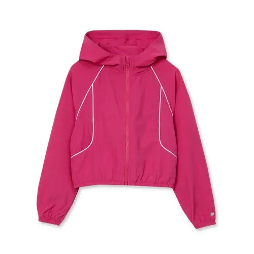 Girls Active Long Sleeve Hooded Track Jacket