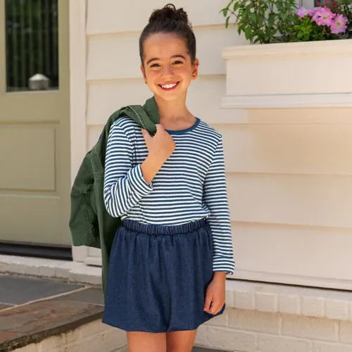 Girls Denim Bubble Skort