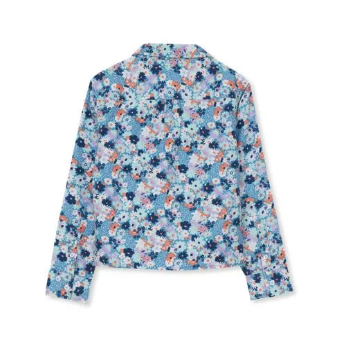 Girls Long Sleeve Flannel Printed Shirt