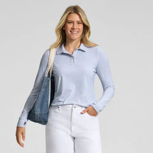Women's Long Sleeve Garden Polo - Sunshade UPF 50 Quick Dry