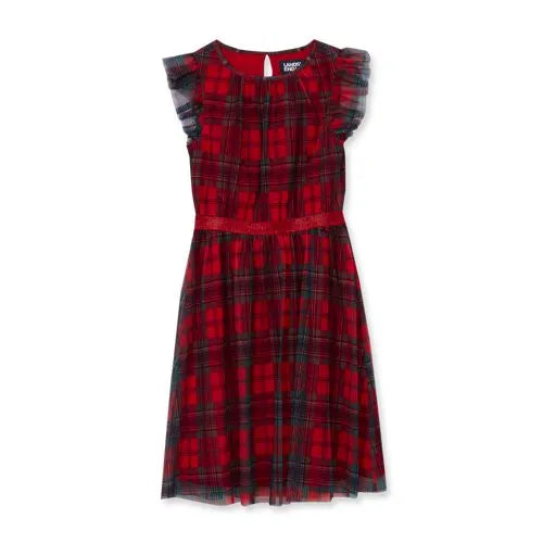 Girls Sleeveless Plaid Dress