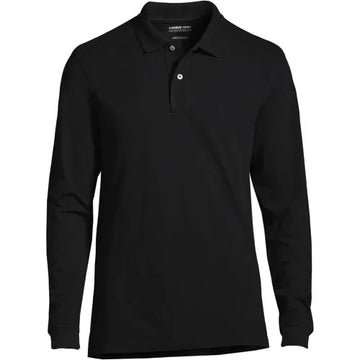 Men's Big Long Sleeve Classic Mesh Polo Shirt