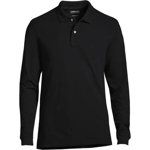 Men's Big Long Sleeve Classic Mesh Polo Shirt