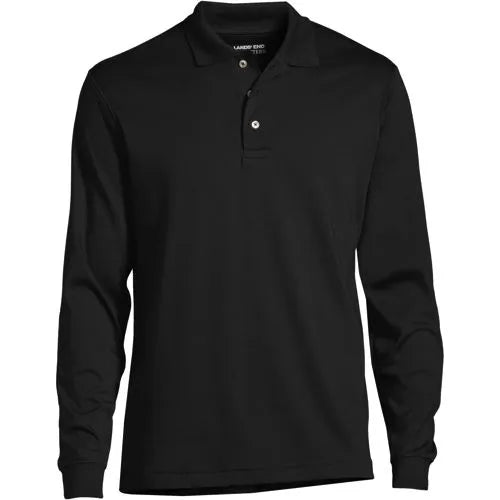 School Uniform Men's Long Sleeve Performance Pima Polo Shirt