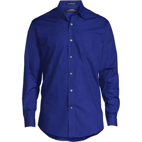 Men's Long Sleeve Straight Collar Broadcloth Dress Shirt