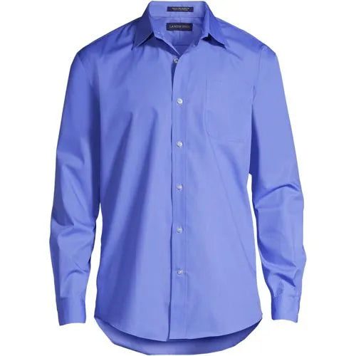 Men's Long Sleeve Straight Collar Broadcloth Dress Shirt