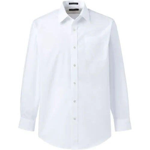 Men's Long Sleeve Straight Collar Broadcloth Dress Shirt