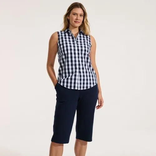 Women's Sport Knit High Rise Elastic Waist Capri Pants