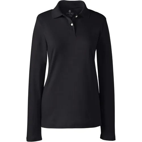 Women's Long Sleeve Feminine Fit Interlock Polo Shirt