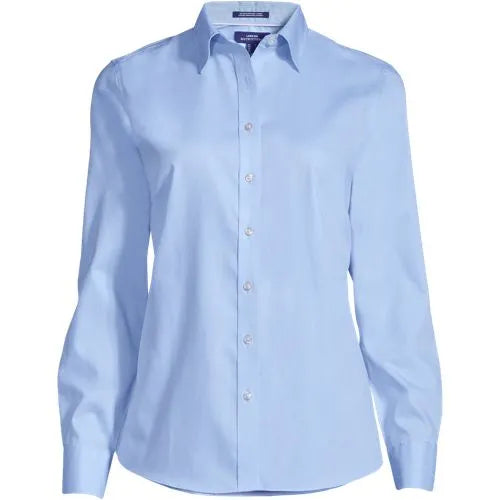 School Uniform Women's Long Sleeve No Iron Pinpoint Shirt