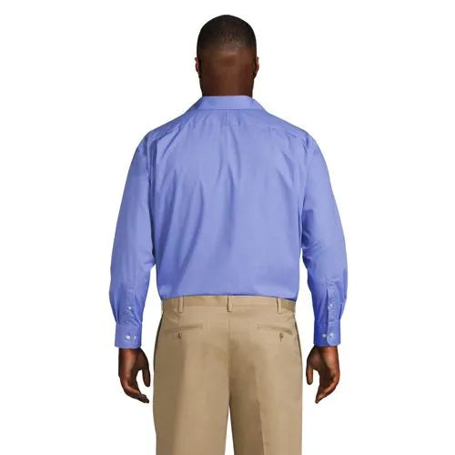 Men's Long Sleeve Straight Collar Broadcloth Dress Shirt