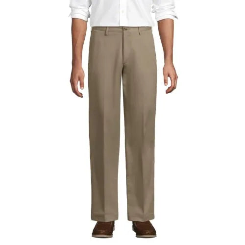 Men's No Iron Traditional Fit Plain Front Chino Pant