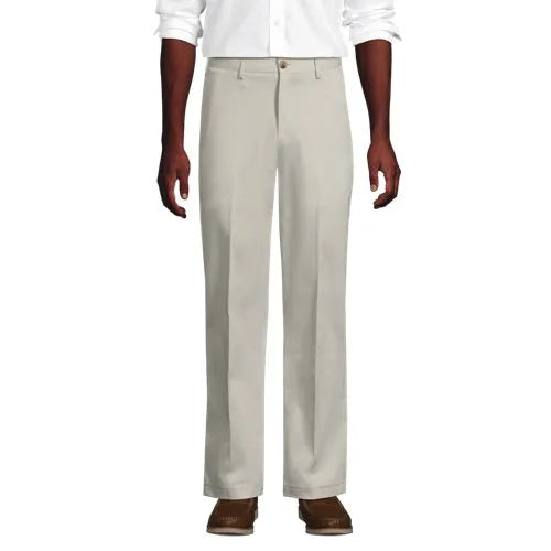 Men's No Iron Traditional Fit Plain Front Chino Pant