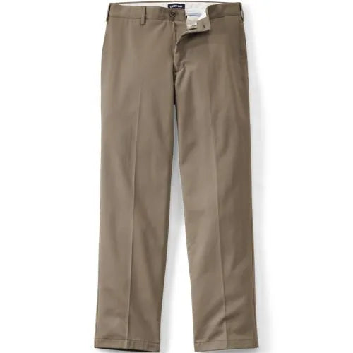Men's No Iron Traditional Fit Plain Front Chino Pant