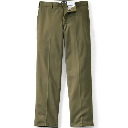 Men's No Iron Traditional Fit Plain Front Chino Pant
