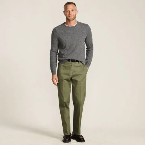 Men's No Iron Traditional Fit Plain Front Chino Pant