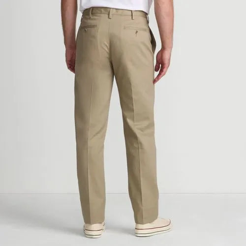 Men's No Iron Traditional Fit Plain Front Chino Pant