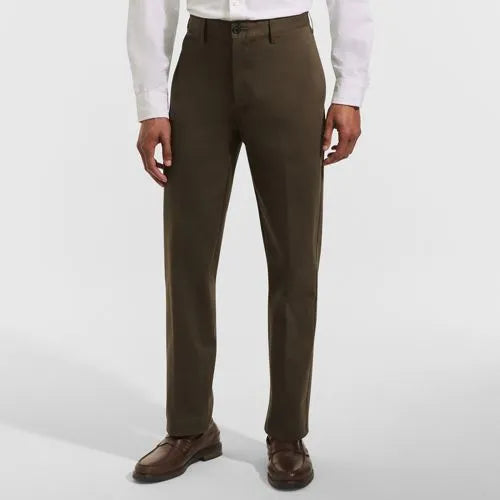 Men's No Iron Traditional Fit Plain Front Chino Pant
