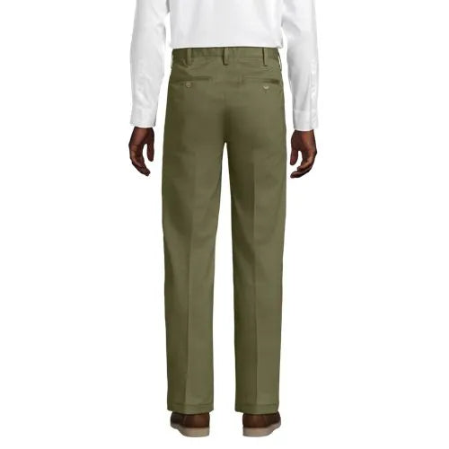 Men's No Iron Traditional Fit Pleated Front Chino Pant