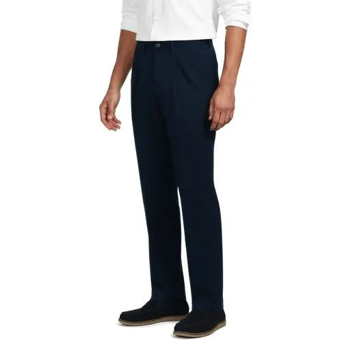 Men's No Iron Traditional Fit Pleated Front Chino Pant