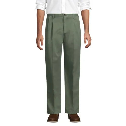 Men's No Iron Traditional Fit Pleated Front Chino Pant
