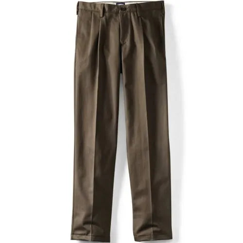 Men's No Iron Traditional Fit Pleated Front Chino Pant