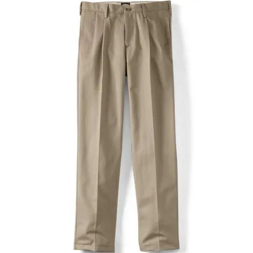 Men's No Iron Traditional Fit Pleated Front Chino Pant